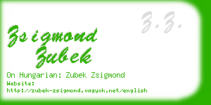 zsigmond zubek business card